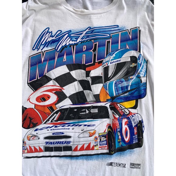 Vintage Y2K NASCAR Mark Martin Taurus Valvoline racing tee 2XL white - Picture 2 of 9